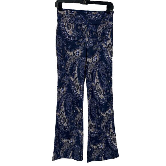 Maeve by Anthropologie Blue Gold Maria Paisley Print Wide Leg Pants Womens 0 - Picture 1 of 6